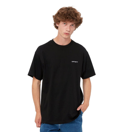 Carhartt S/S Script Embroidery T-Shirt Black/White  - I0304350D2XX
