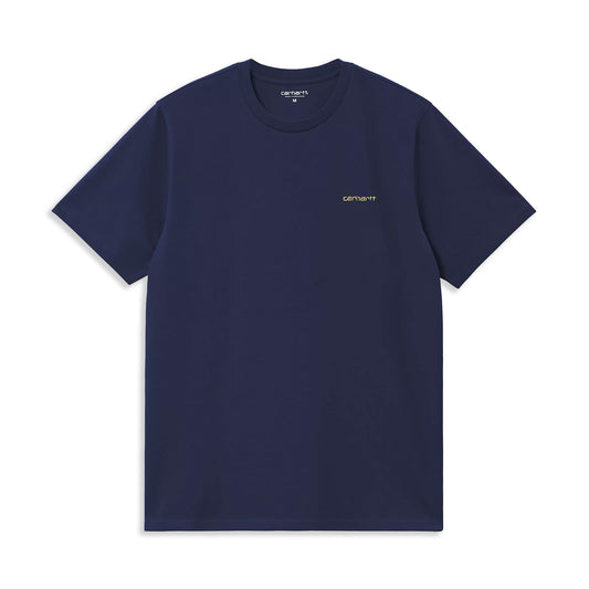 Carhartt S/S Script Embroidery T-Shirt Ink/Air Yellow  - I0304352QFXX