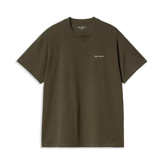 Carhartt S/S Script Embroidery T-Shirt Turtle/Air Pink  - I0304352QHXX