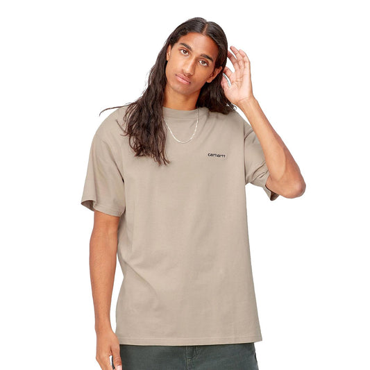 Carhartt S/S Script Embroidery T-Shirt Wall/Black  - I030435AWXX