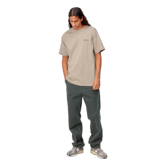 Carhartt S/S Script Embroidery T-Shirt Wall/Black  - I030435AWXX