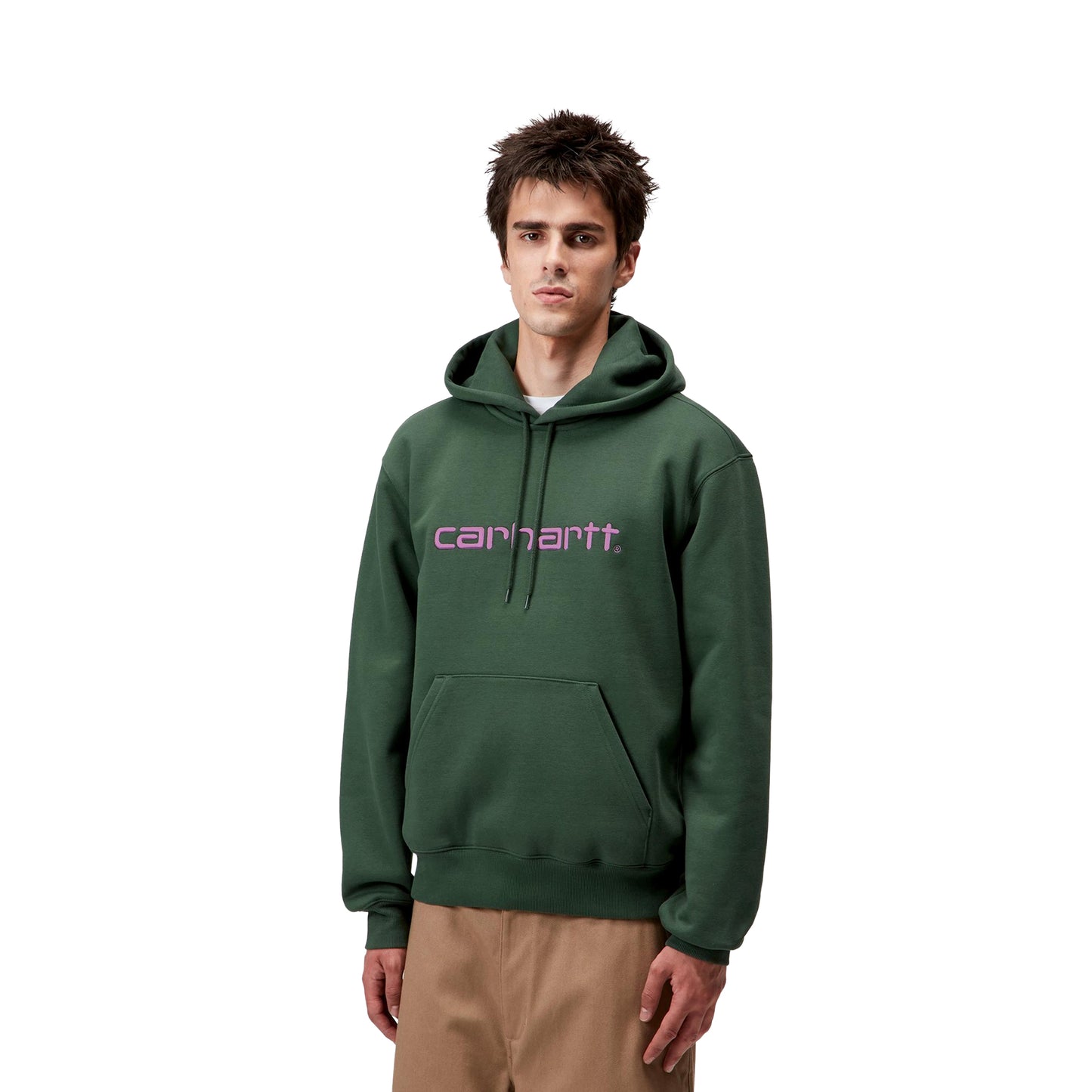 Carhartt WIP Hooded Carhartt Sweat Sycamore Tree/Phlox  - I03054738EXX