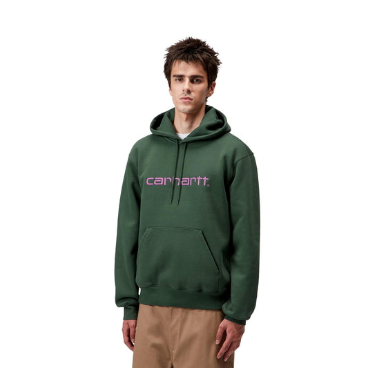 Carhartt WIP Hooded Carhartt Sweat Sycamore Tree/Phlox  - I03054738EXX
