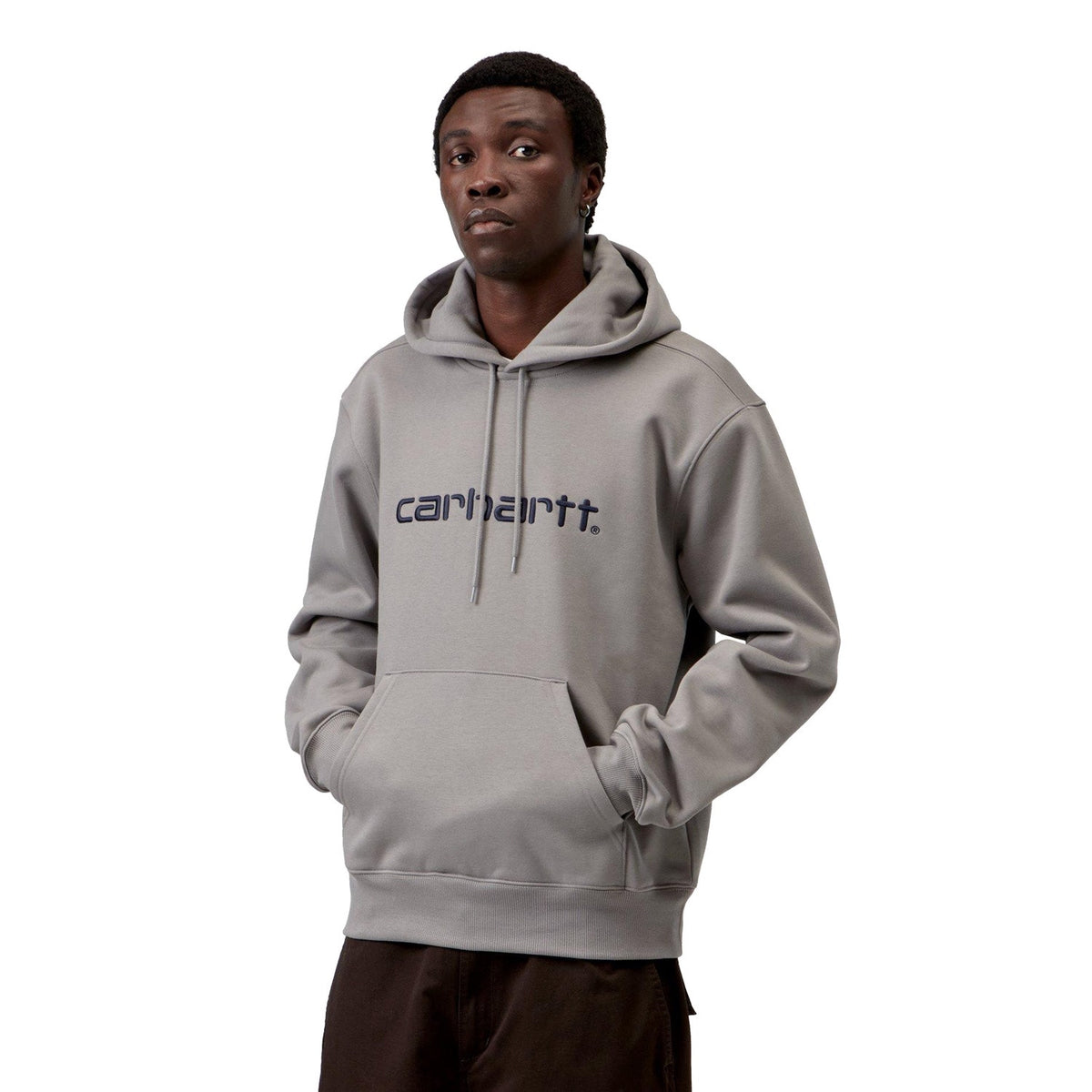 Carhartt WIP Hooded Carhartt Sweat Shady Grey/Dark Navy  - I0305473Z4XX