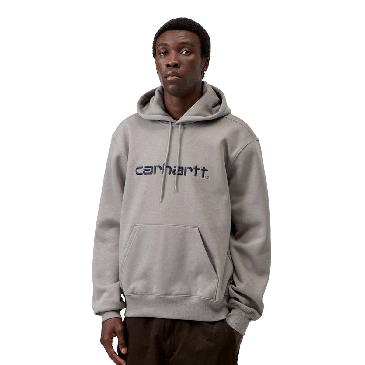 Carhartt WIP Hooded Carhartt Sweat Shady Grey/Dark Navy  - I0305473Z4XX