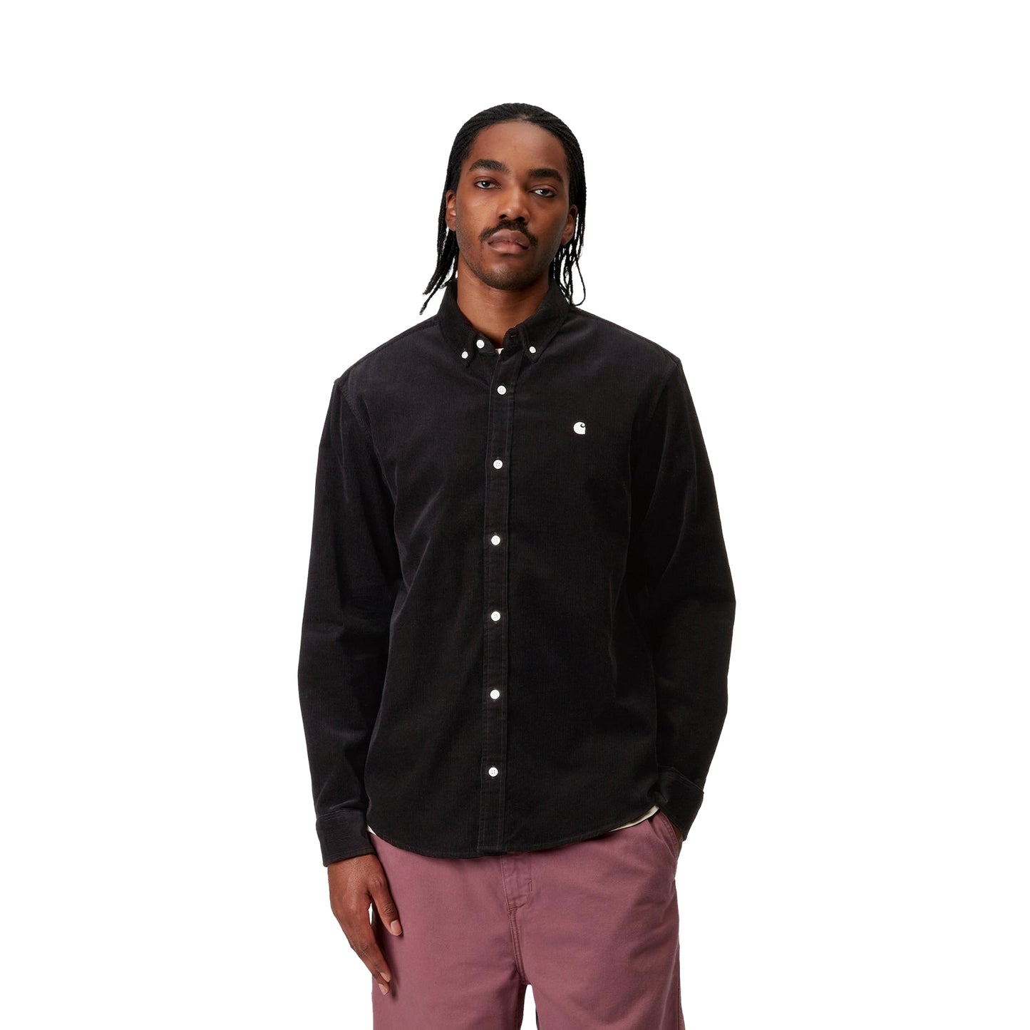 Carhartt WIP L/S Madison Fine Cord Shirt Black/Wax  - I030580K02XX