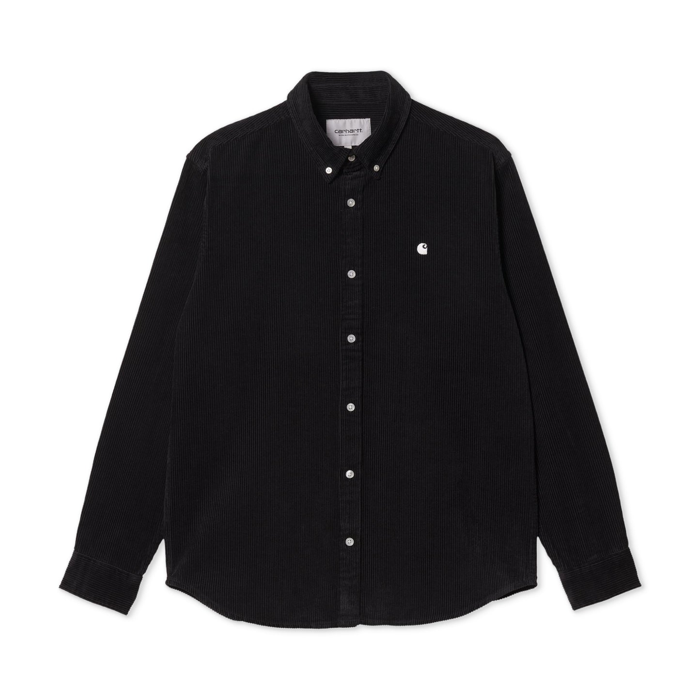 Carhartt WIP L/S Madison Fine Cord Shirt Black/Wax  - I030580K02XX