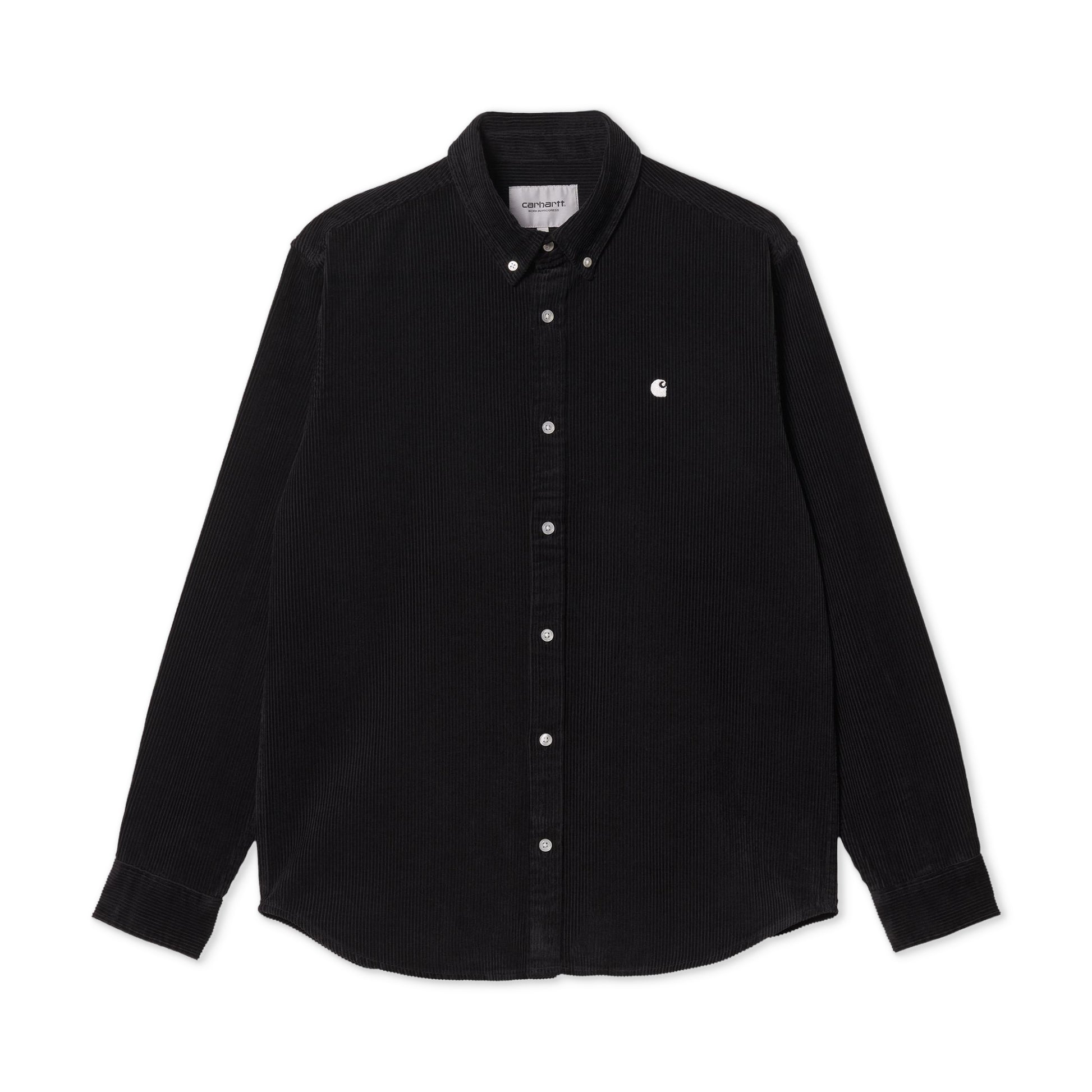 Carhartt WIP L/S Madison Fine Cord Shirt Black/Wax  - I030580K02XX