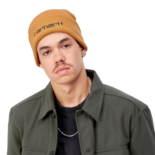 Carhartt Script Beanie Ochre/Dark Navy  - I03088410EXX