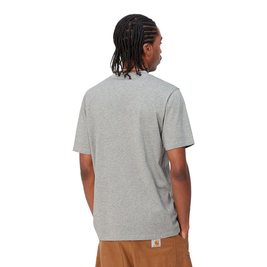 Carhartt WIP S/S Script T-Shirt Grey Heather/Chervil  - I03104724FXX