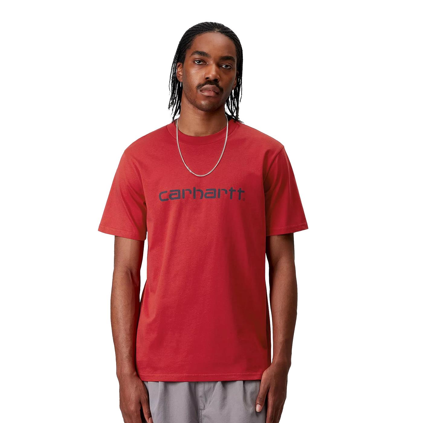 Carhartt WIP S/S Script T-Shirt Cherry/Space  - I0310472QLXX