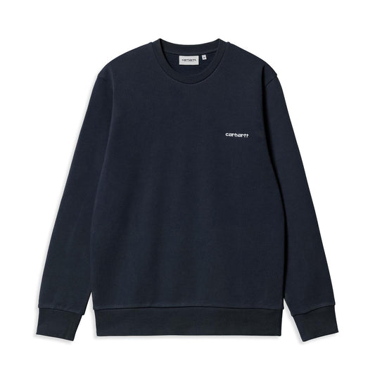 Carhartt WIP Script Embroidery Sweat Atom Blue/White  - I0312421FNXX