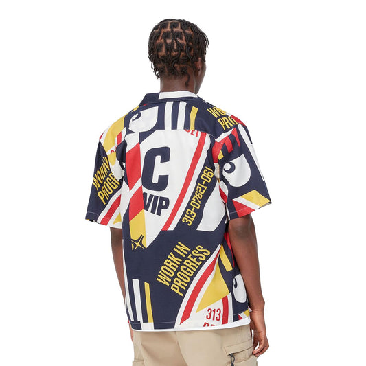 Carhartt WIP S/S Marina Shirt Marina Print/Arcade  - I0314631HLXX