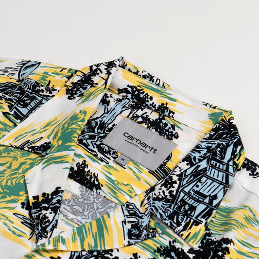 Carhartt WIP S/S Bayou Shirt Bayou Print/Blue Dawn  - I0314641HIXX
