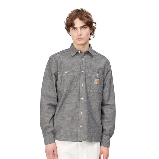 Carhartt WIP L/S Clink Shirt Black Rinsed  - I0315288902