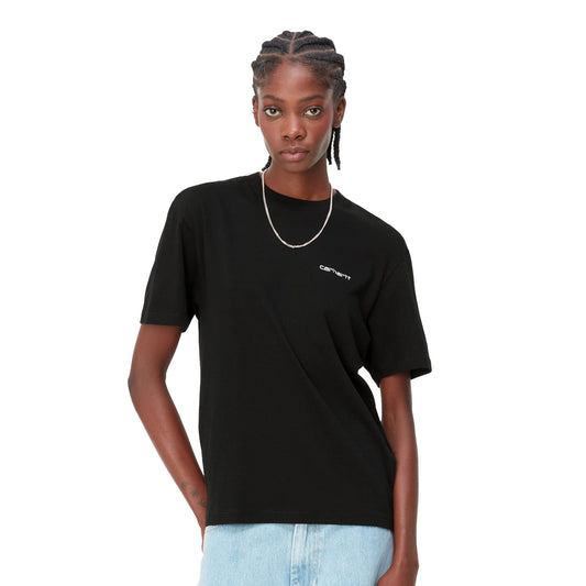 Carhartt WIP W S/S Script Embroidery T-Shirt Black/White  - I0322930D2XX