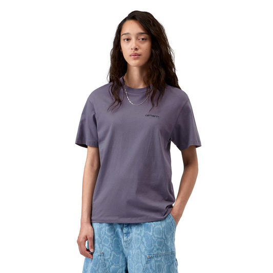 Carhartt WIP W S/S Script Embroidery T-Shirt Shady Purple  - I0322933Z2XX