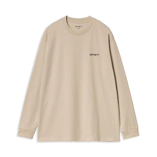 Carhartt L/S Script Embroidery T-Shirt Wall/Black  - I032306AWXX