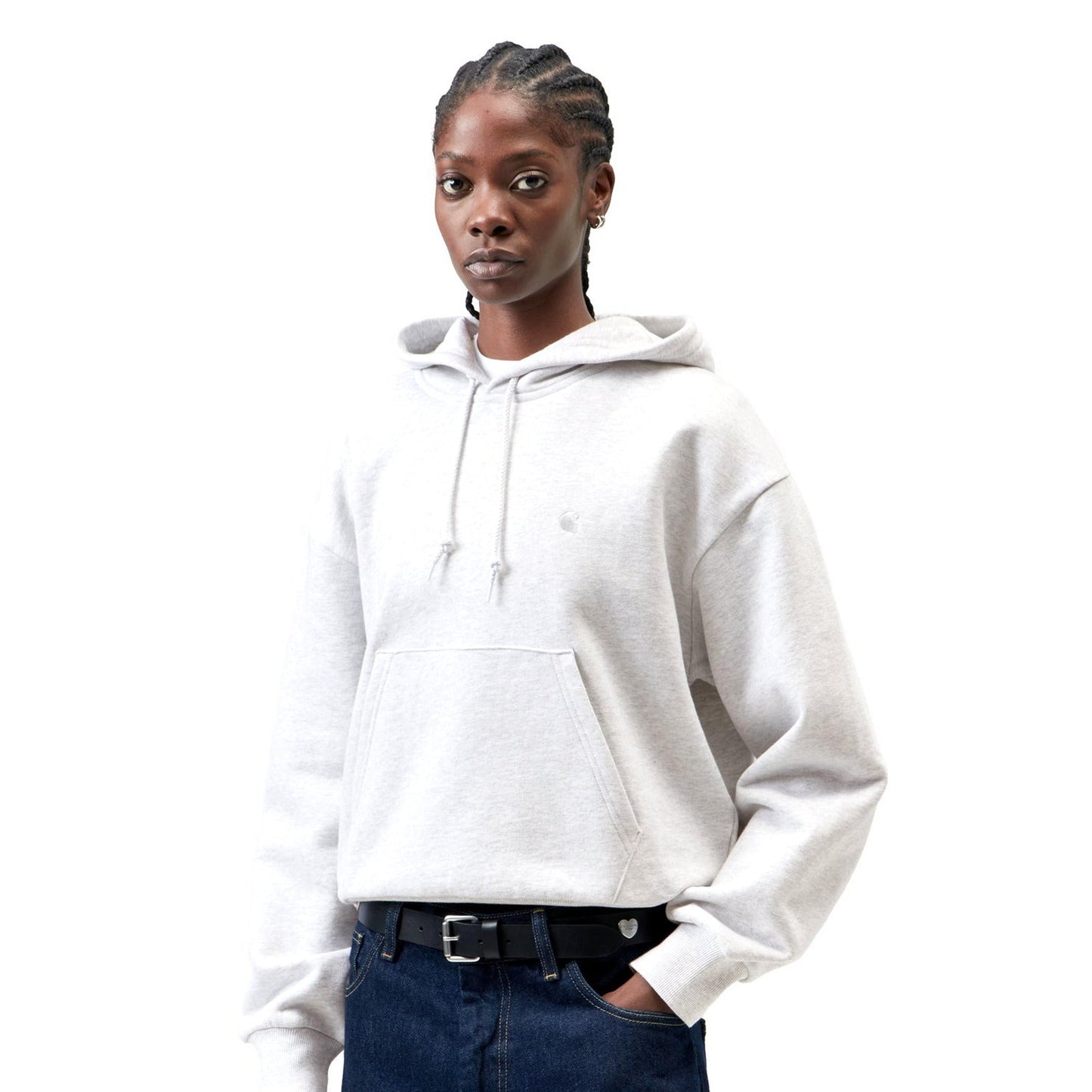 Carhartt WIP W Hooded Casey Sweatshirt Ash Heather/Silver  - I0326441DQXX