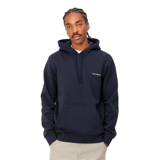 Carhartt WIP Hooded Script Embroidery Sweat Blue/White  - I032693981XX