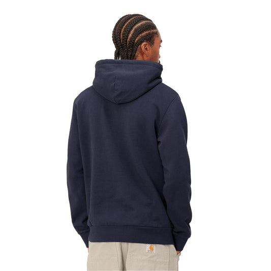 Carhartt WIP Hooded Script Embroidery Sweat Blue/White  - I032693981XX