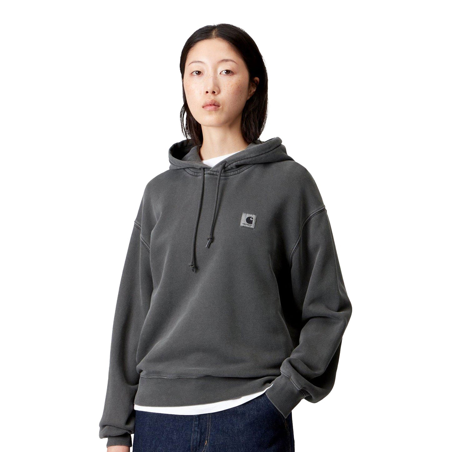 Carhartt WIP W Hooded Nelson Sweat Black garment dyed  - I03274189GD