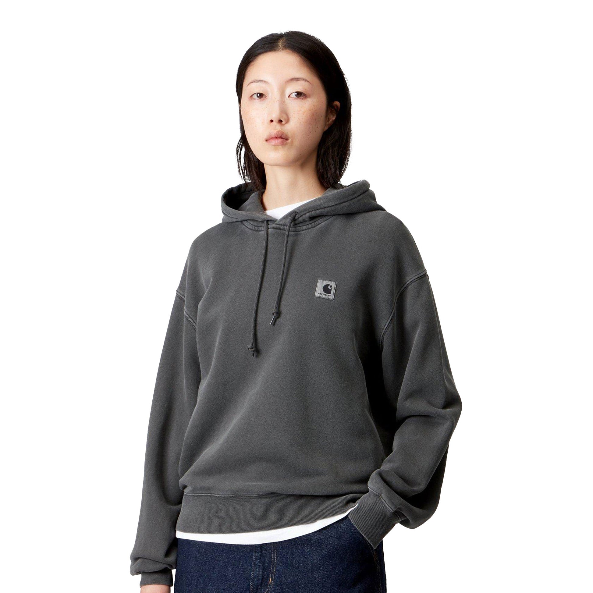 Carhartt WIP W Hooded Nelson Sweat Black garment dyed  - I03274189GD