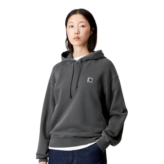 Carhartt WIP W Hooded Nelson Sweat Black garment dyed  - I03274189GD