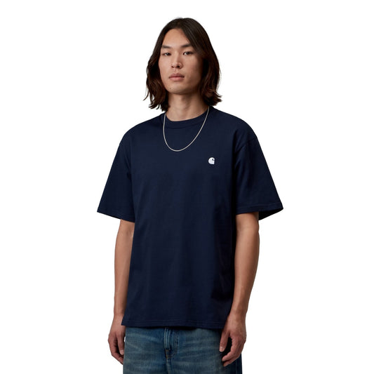 Carhartt WIP S/S Madison T-Shirt Dark Navy/White  - I03300000BXX