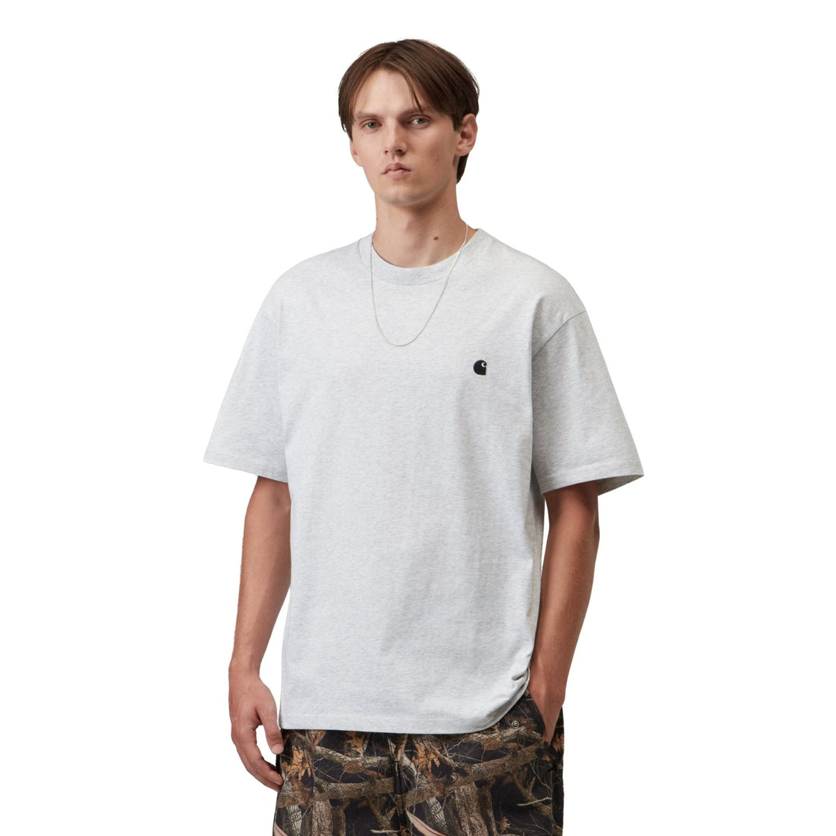 Carhartt WIP S/S Madison T-Shirt Ash Heather/Black  - I03300000OXX