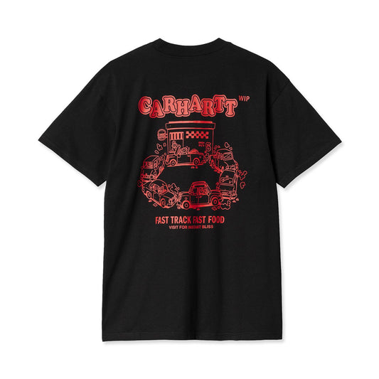 Carhartt WIP S/S Fast Food T-Shirt Black/Red  - I0332491V2XX