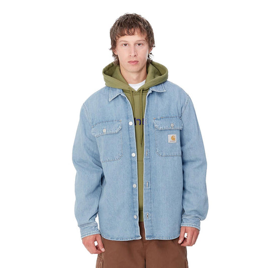 Carhartt WIP Harvey Shirt Jacket Blue dark bleached  - I033346010E