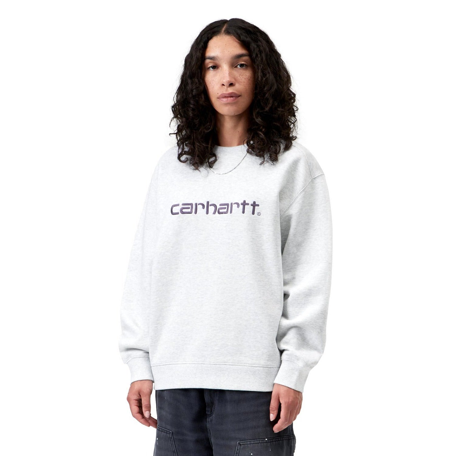 Carhartt WIP W Carhartt Sweat Ash Heather/Cozy Purple  - I0336473PNXX