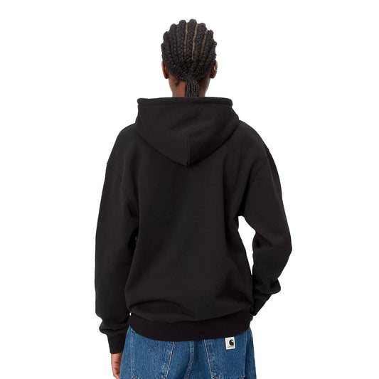Carhartt WIP W Hooded Carhartt Sweat Black/White  - I0336480D2XX