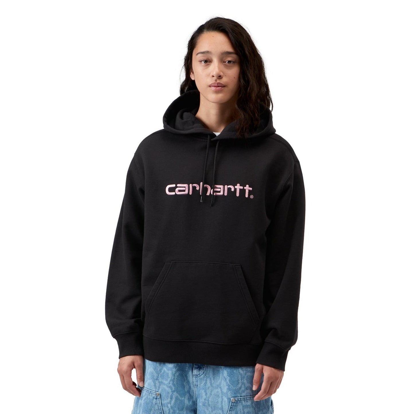 Carhartt WIP W Hooded Carhartt Sweat Black/Hortensia  - I0336482W6XX