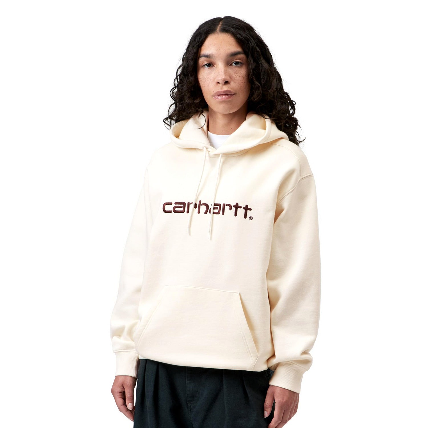 Carhartt WIP W Hooded Carhartt Sweat Wax/Palisander  - I0336483LIXX