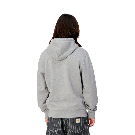 Carhartt WIP Hooded Script Embroidery Sweat Grey Heather