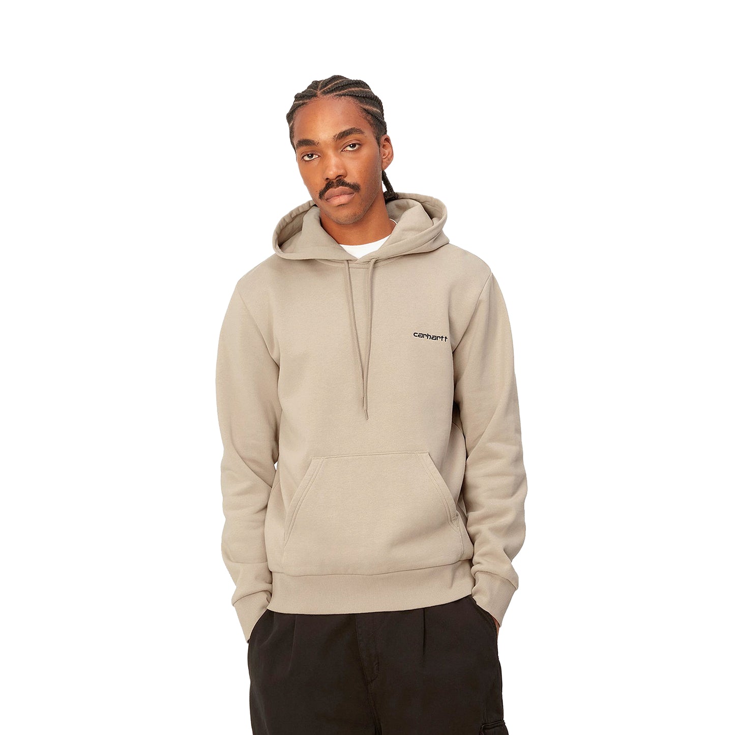 Carhartt WIP Hooded Script Embroidery Sweat Wall/Black