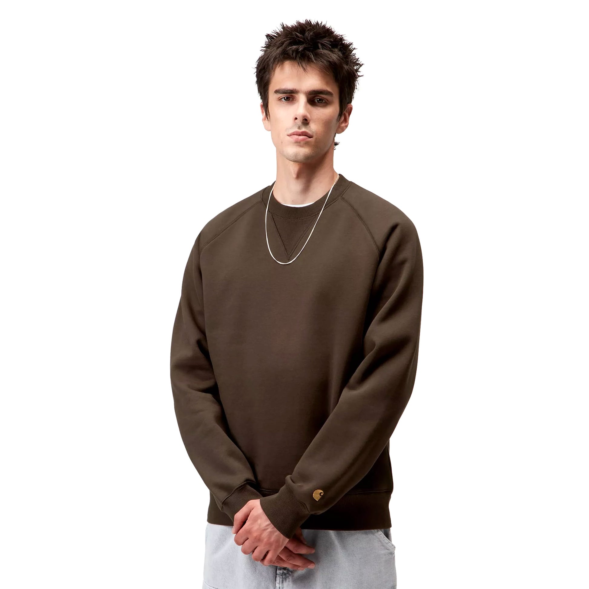 Carhartt WIP Chase Sweat Tobacco/Gold  - I03366000WXX