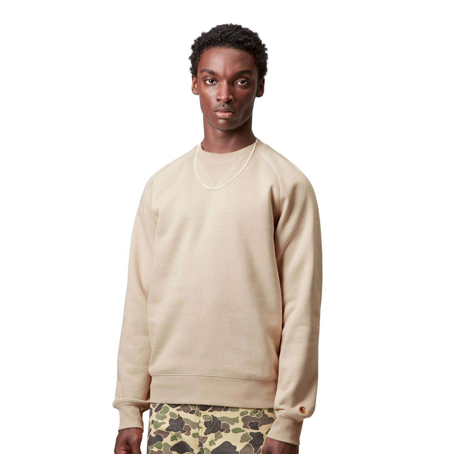 Carhartt WIP Chase Sweat Fleur de Sel/Gold  - I03366038AXX