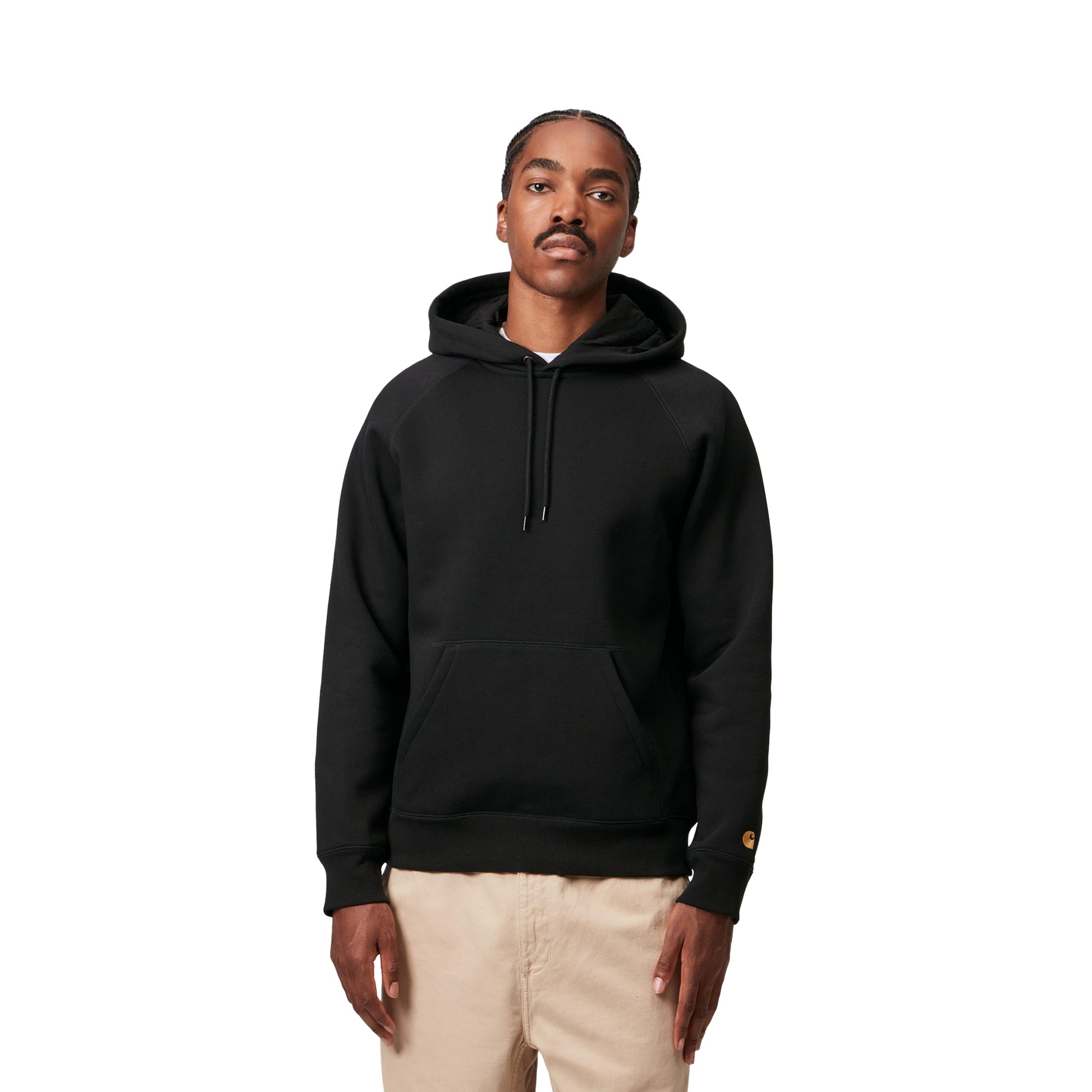 Carhartt WIP Hooded Chase Sweat Black/Gold  - I03366100FXX