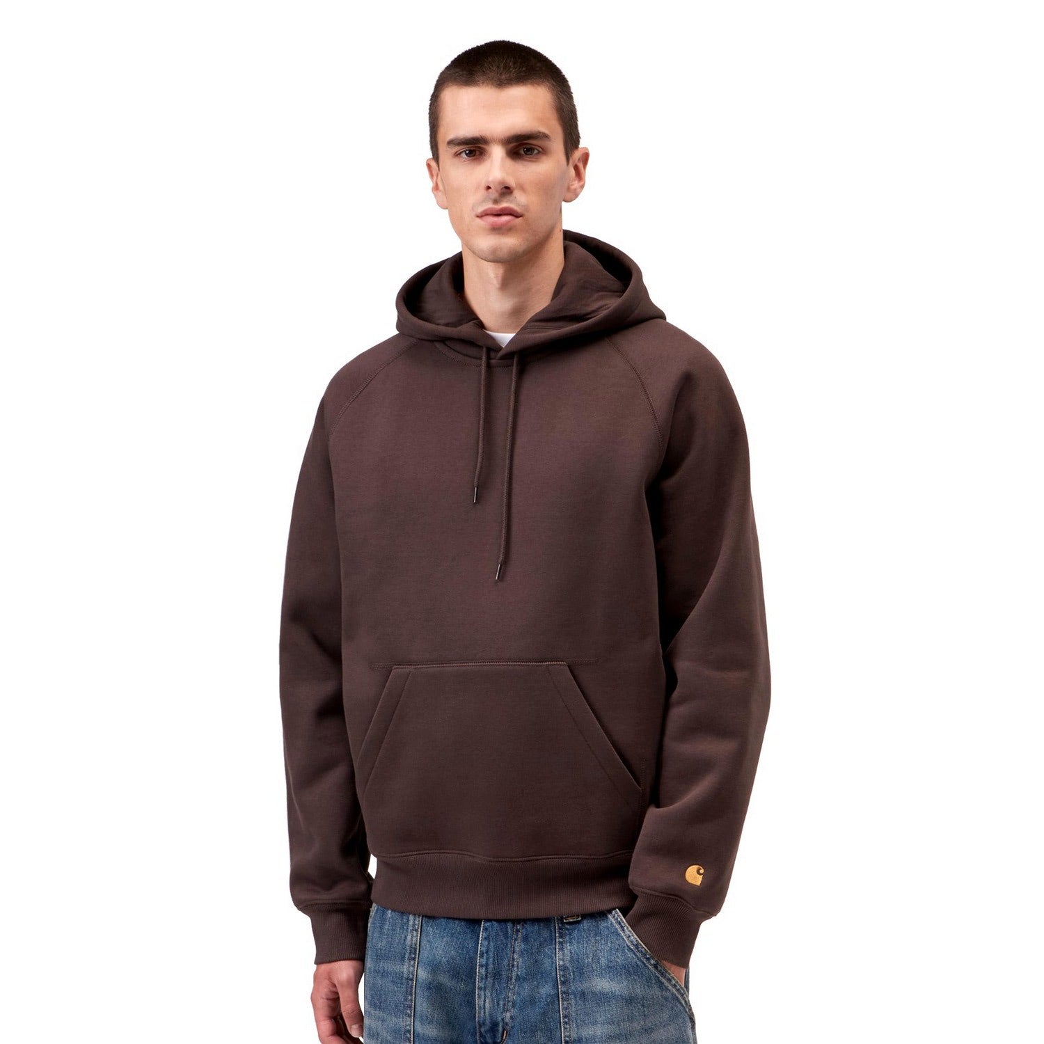 Carhartt WIP Hooded Chase Sweat Palisander/Gold  - I0336613XEXX