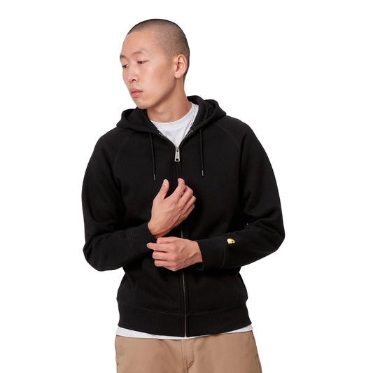 Carhartt WIP Hooded Chase Jacket Black/Gold  - I03366400FXX