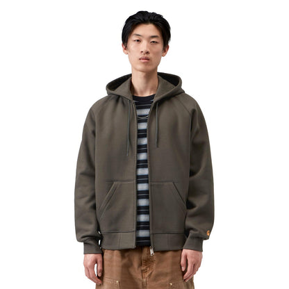 Carhartt WIP Hooded Chase Jacket Shungite/Gold  - I0336643X9XX