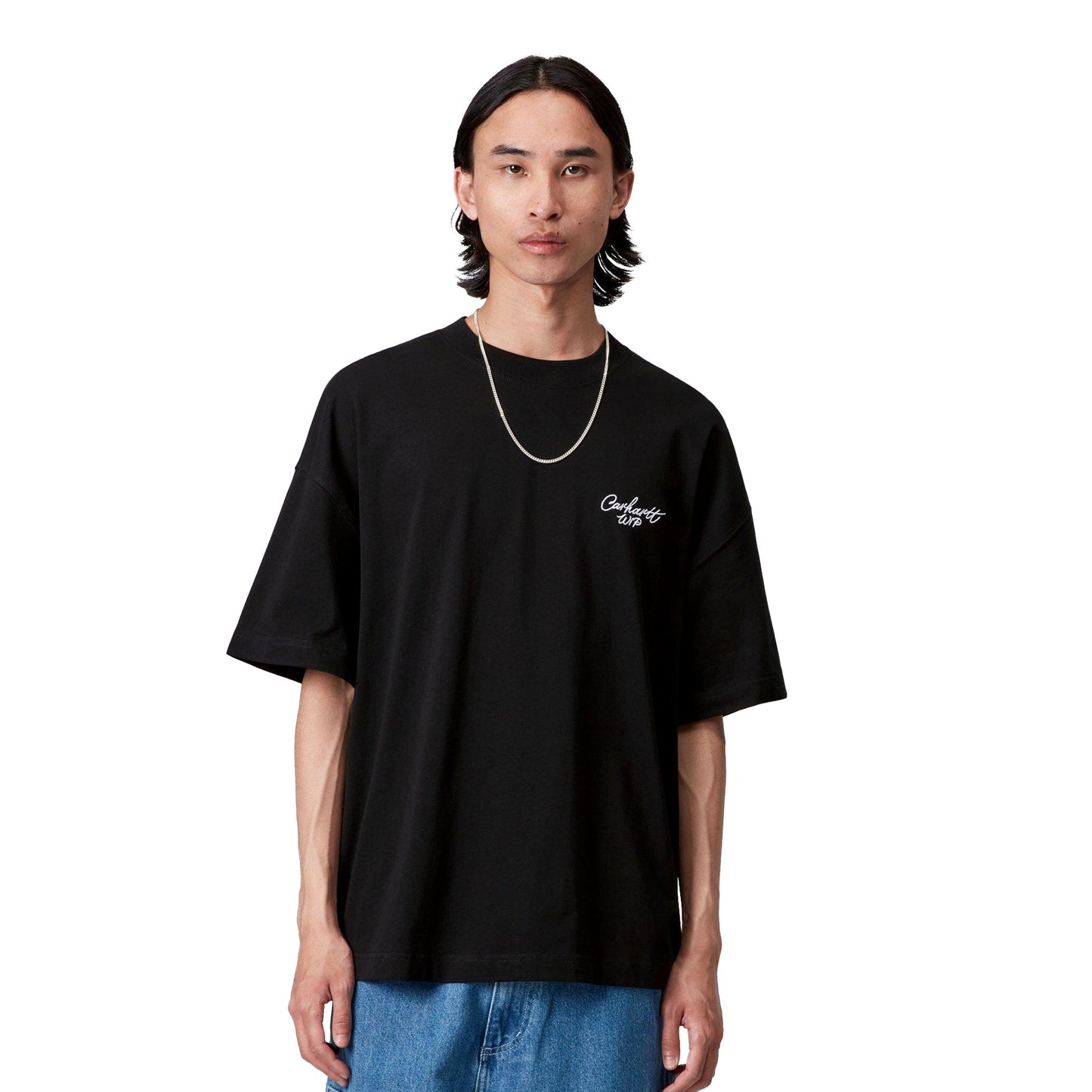 Carhartt WIP S/S Signature Script T-Shirt Black/White  - I0338280D2XX