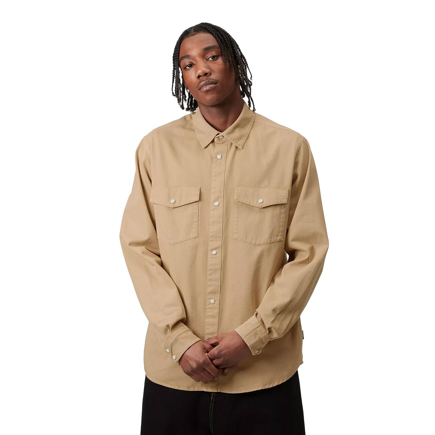 Carhartt WIP L/S Santa Fe Shirt Dusty Hamilton Brown  - I03438407EGD