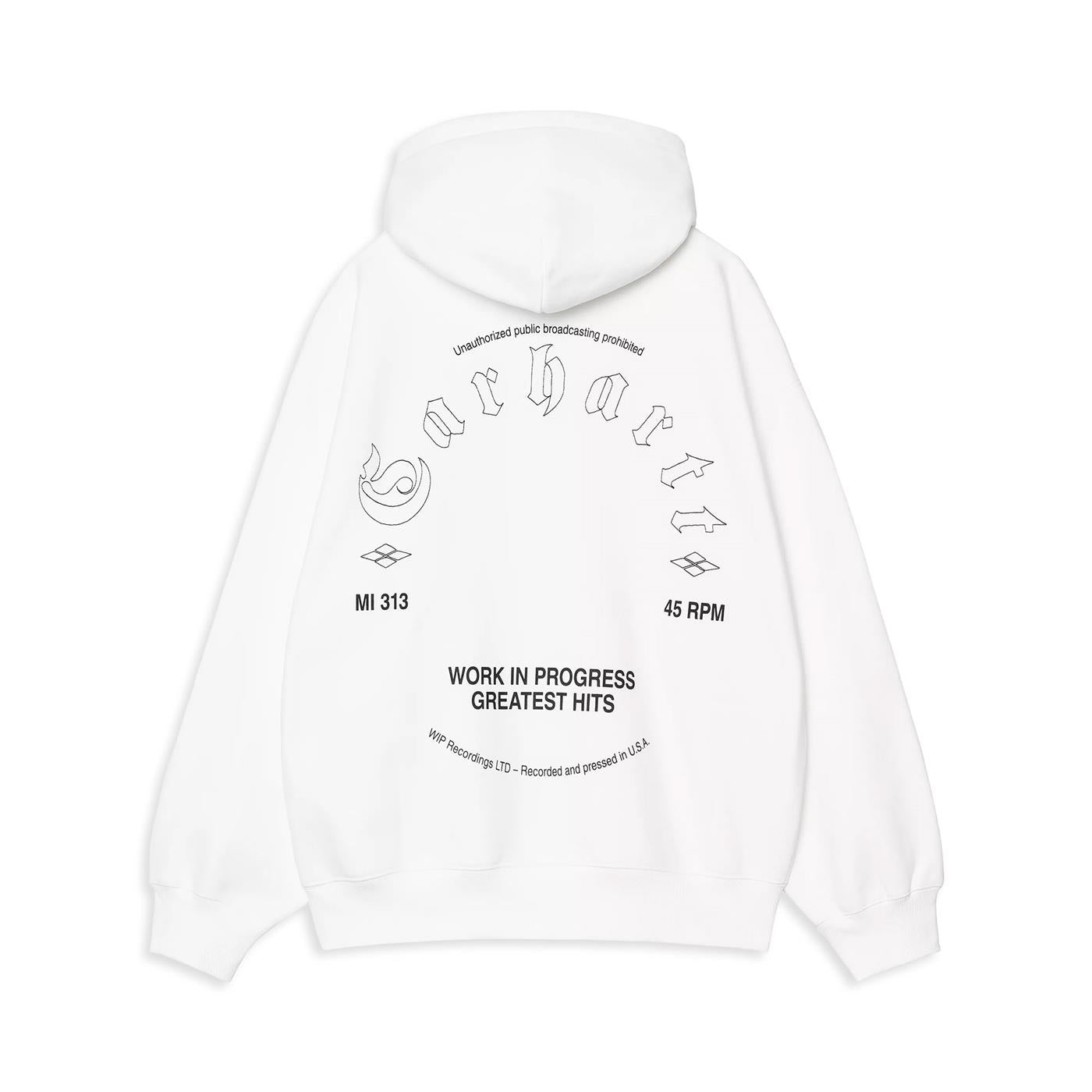 Carhartt WIP Hooded Greatest Hits Sweat White/Black  - I03441600AXX