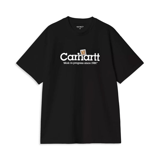 Carhartt WIP S/S Label Script T-Shirt Black  - I03442189XX