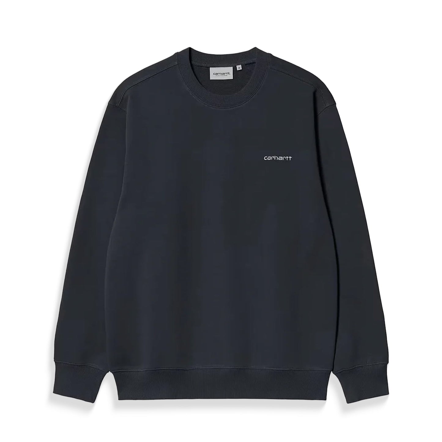 Carhartt WIP Script Embroidery Sweat Deep Night/White  - I03449638LXX