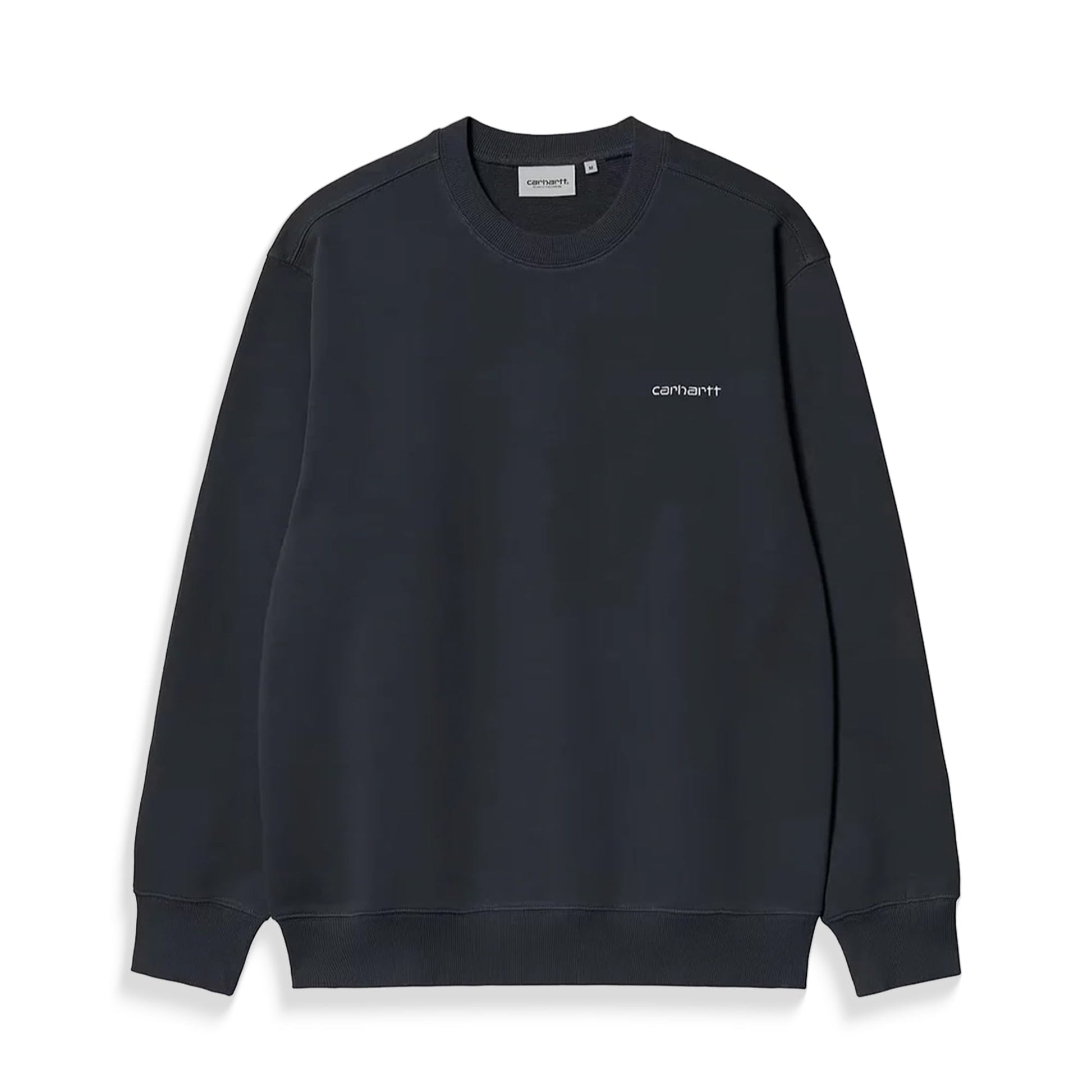 Carhartt WIP Script Embroidery Sweat Deep Night/White  - I03449638LXX